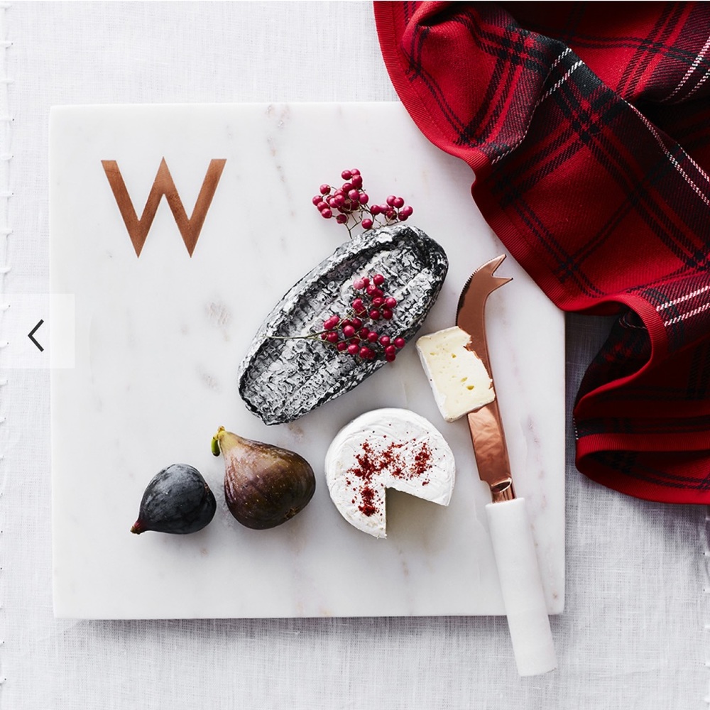 Williams Sonoma “K” Marble & Copper Monogram Board Cheese Charcuterie - Picture 8 of 8